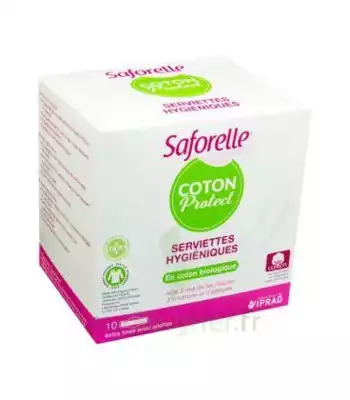 Saforelle Coton Protect Serviette Jetable Avec Ailette B/10 à FONTENAY-TRESIGNY